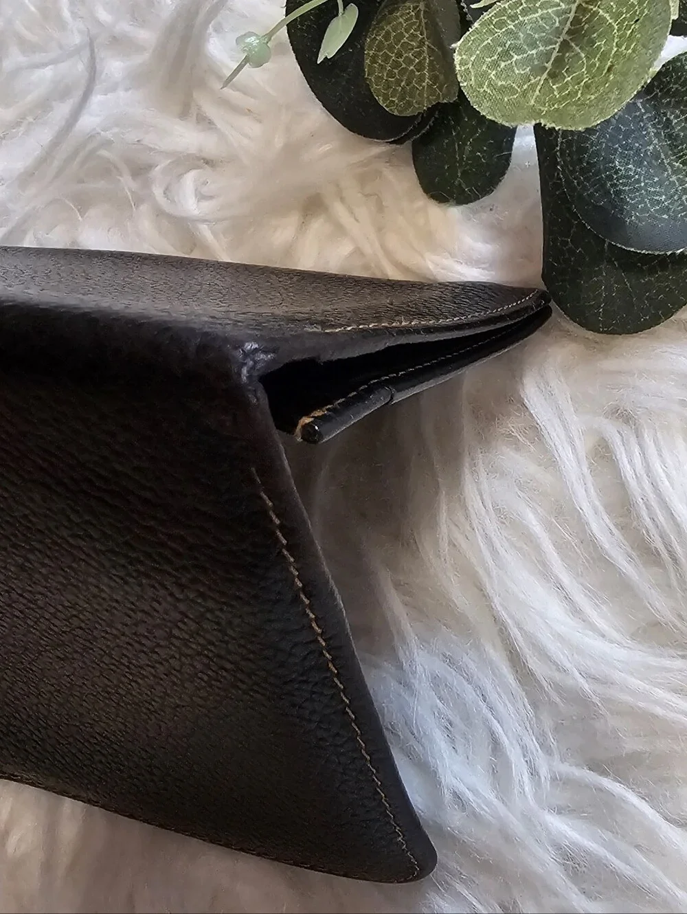 Dunhill Black Leather Long Wallet with Silver Accent preloved